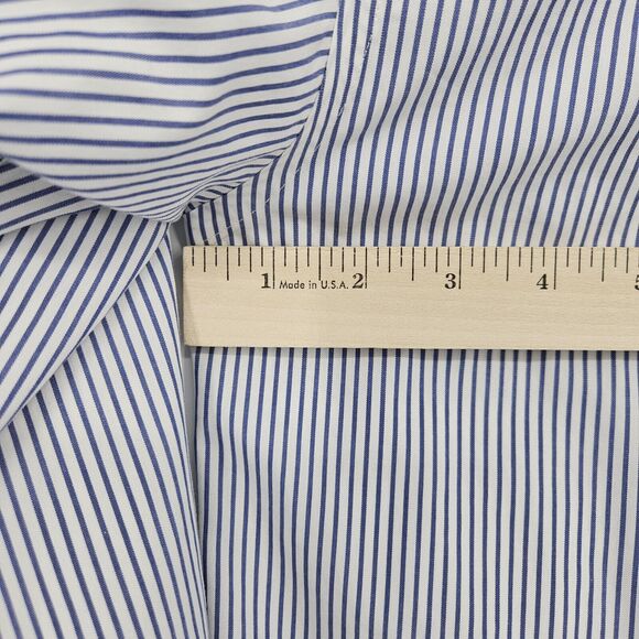 Roundtree & Yorke Shirt Mens 16 1/2 35 Blue Striped‎ EZ Wash Gold Label Business - Picture 7 of 10